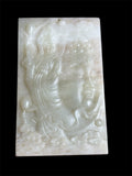 Antique Old Chinese Natural Jade Carved Double Sided Guan Yin 76 grams