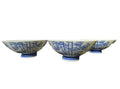 Vintage 3 Chinese Rice Eye Pedestal Sauce Dip Bowls Floral 4.75”