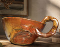 MCM Joel Edwards Studio Pottery Sculptural Handled Lava Glaze Bowl