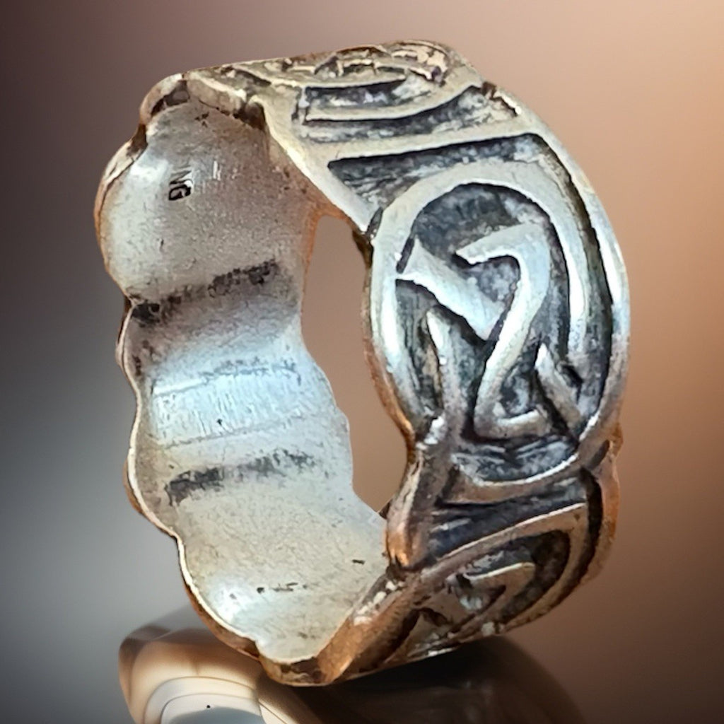 Sterling Silver Celtic Knot Band Ring .925 Artisan Design Size 12.75
