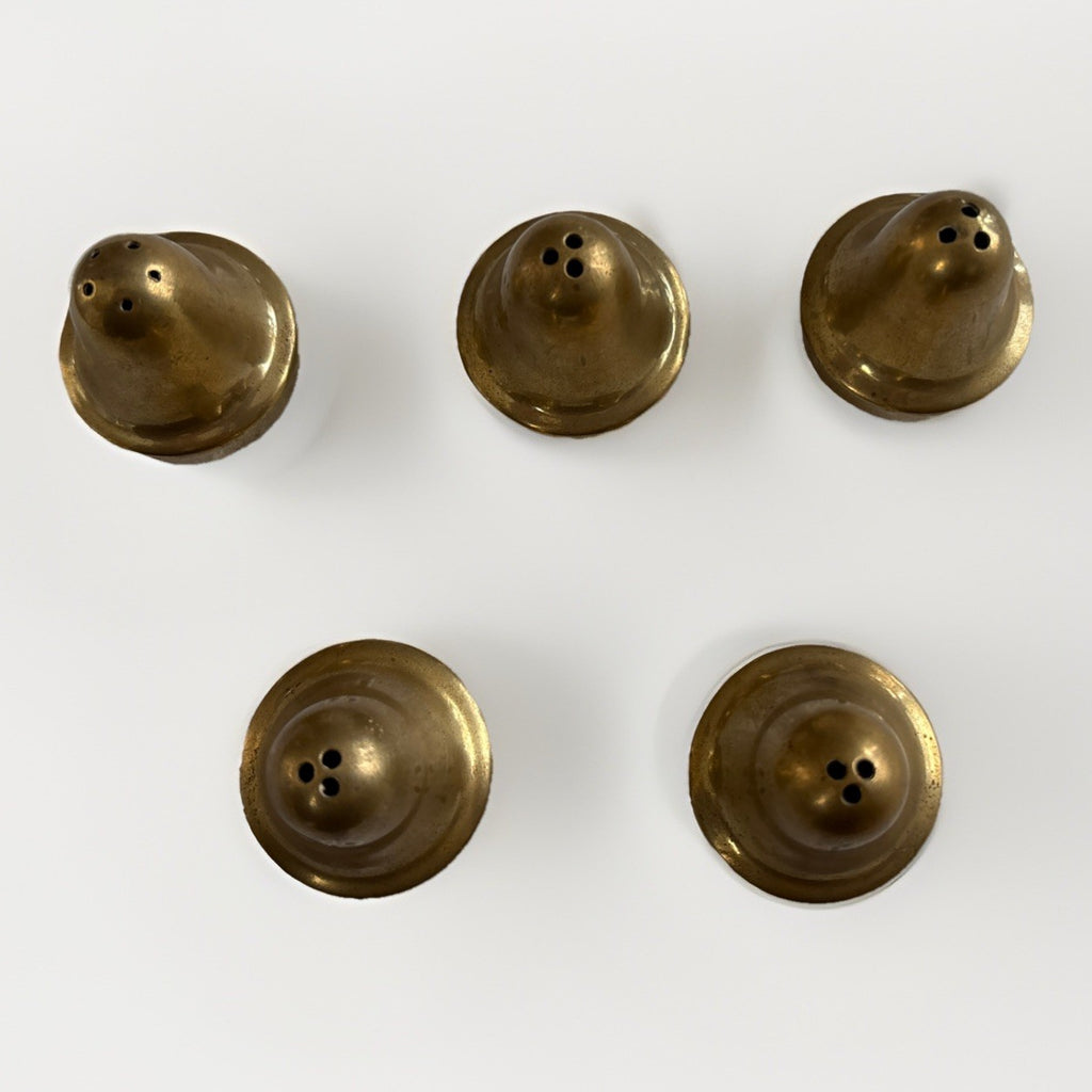 Vintage Dirilyte Gold Alloy Salt & Pepper Shakers Set of 5 Mid Century