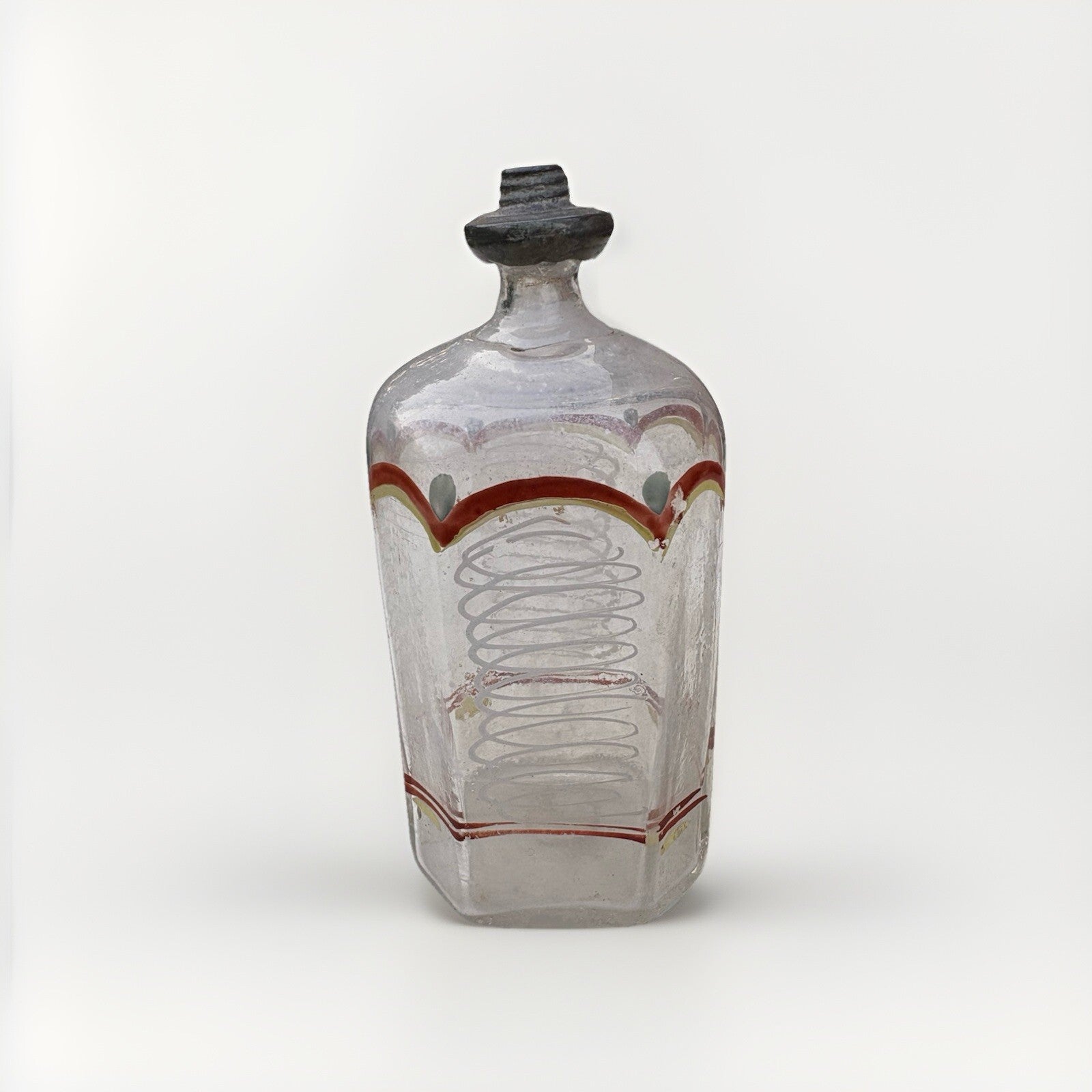Antique Spiegel Hand Blown Painted Clear Glass