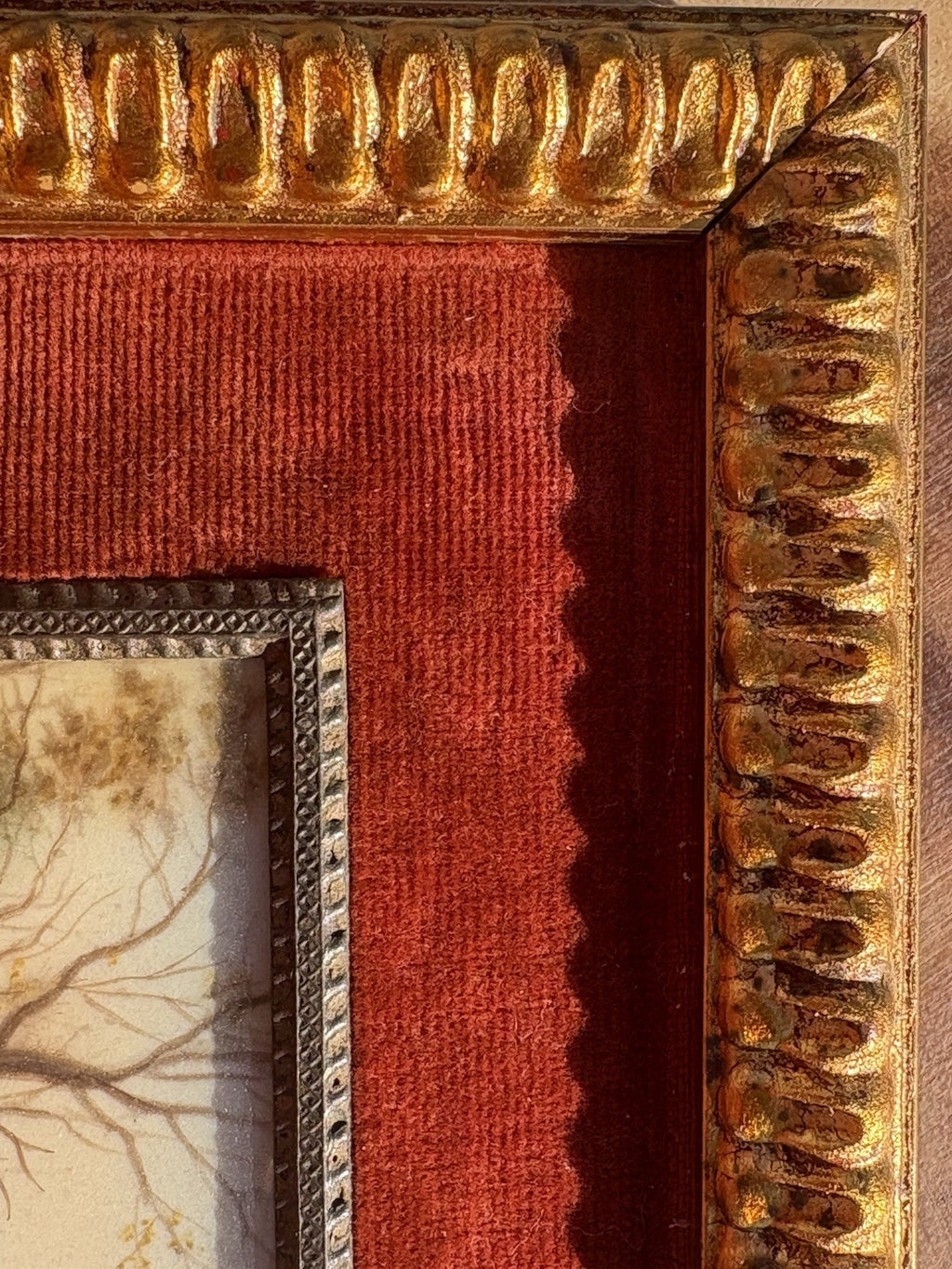 Miniature  Painting Equestrian Scene | Gilt Frame