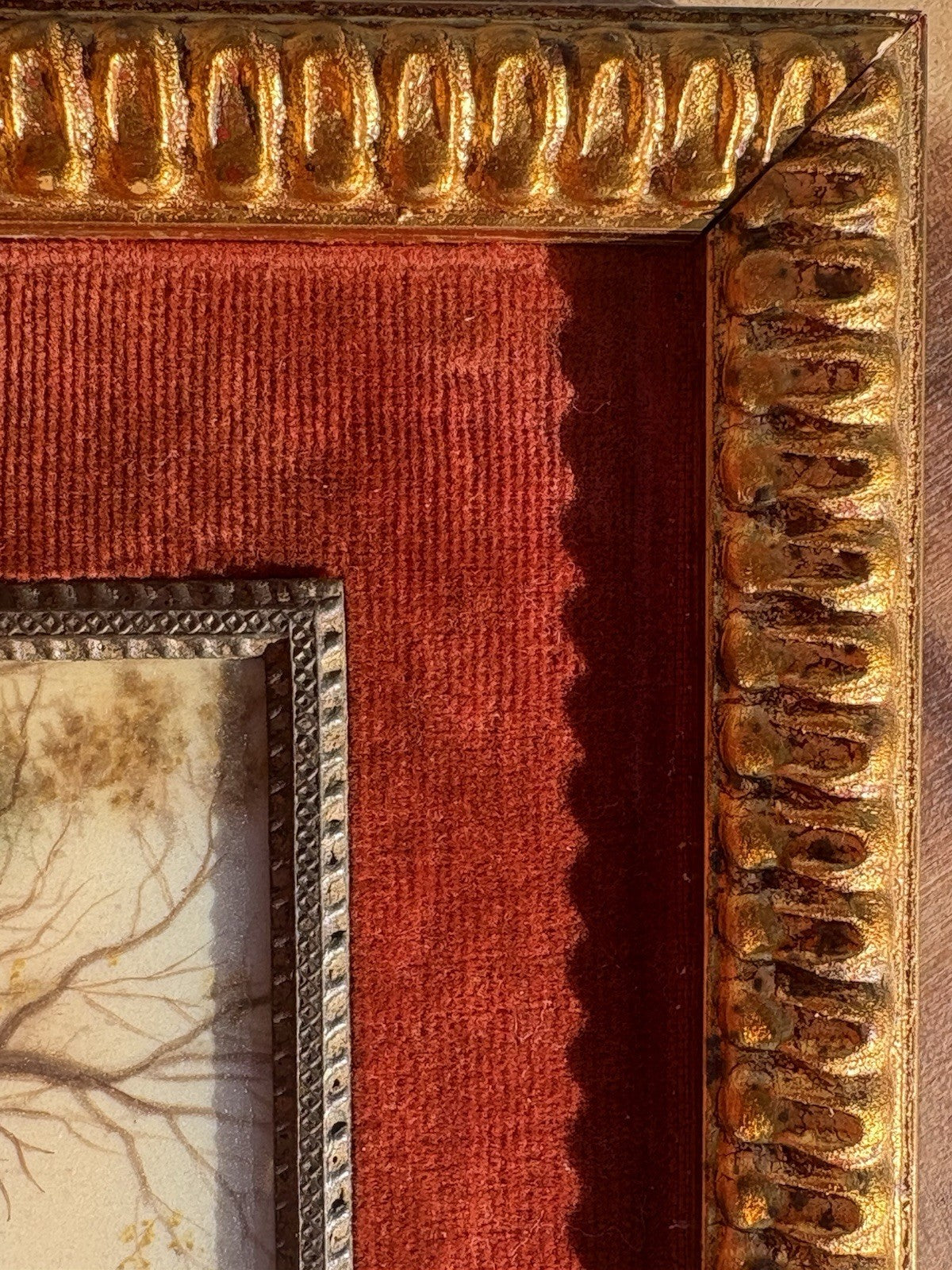 Miniature  Painting Equestrian Scene | Gilt Frame