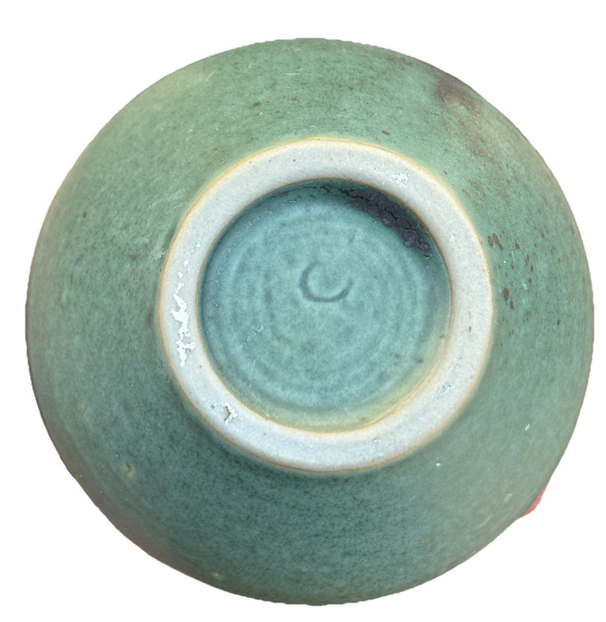 Vintage Asian Celadon Frog Vase | Hand-Glazed Stoneware Miniature Old Estate 4”