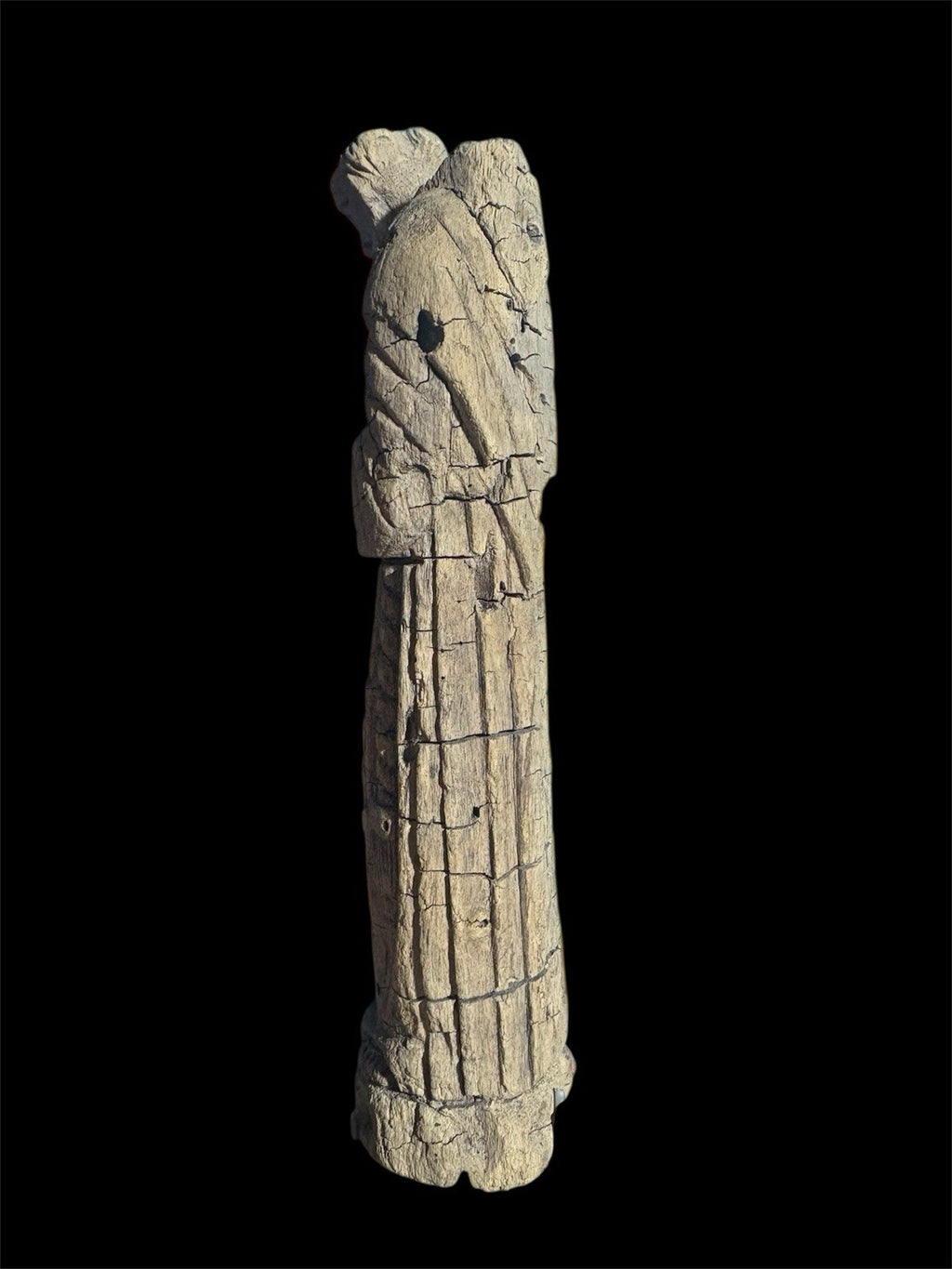 Rare Spanish Colonial Santos Monk Statue Carved Wood Franciscan 16th C