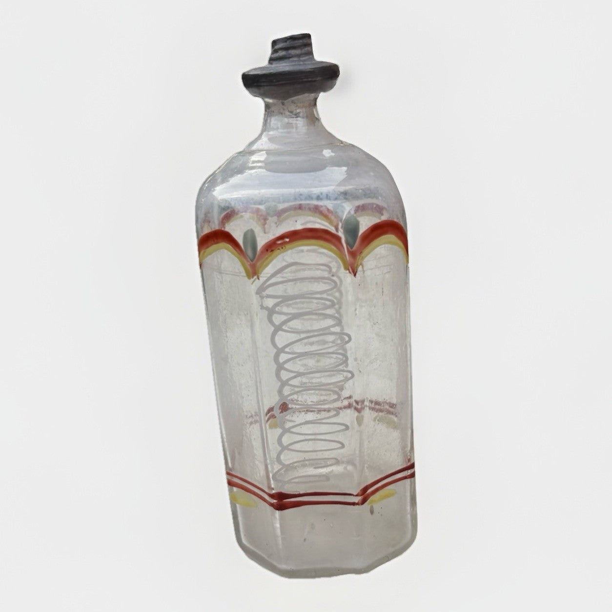 Antique Spiegel Hand Blown Painted Clear Glass