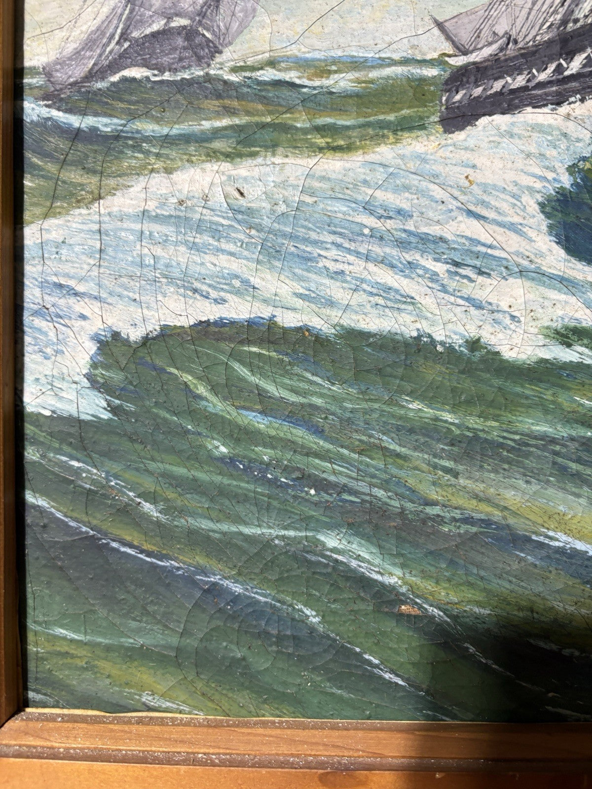 Antique 1890–1930 H.C. Anderson Oil Painting Tall Ship • Maritime Seascape Art