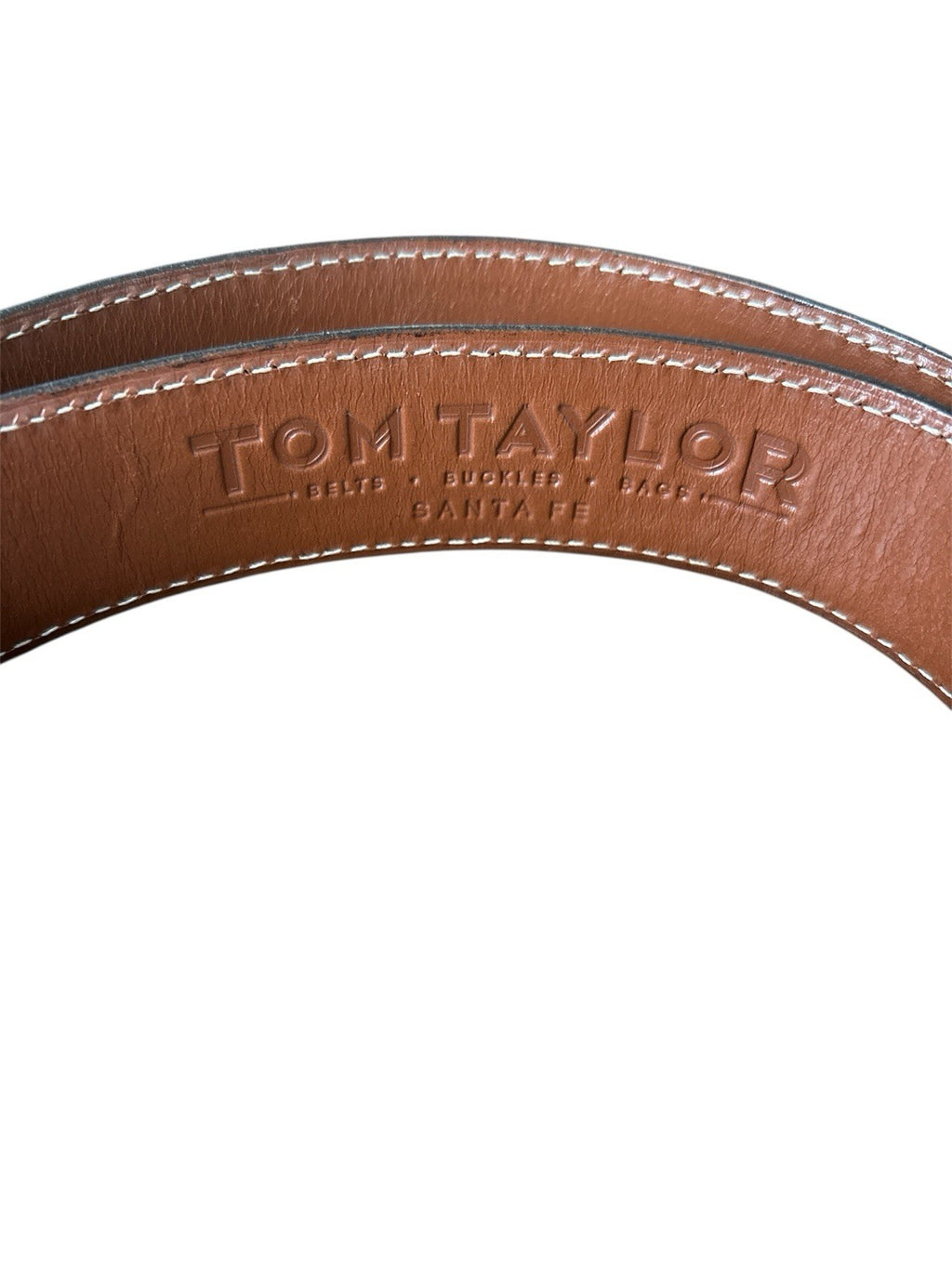 Tom Taylor Santa Fe Black Basket Stamped Western Cowhide Belt Strap Size 50