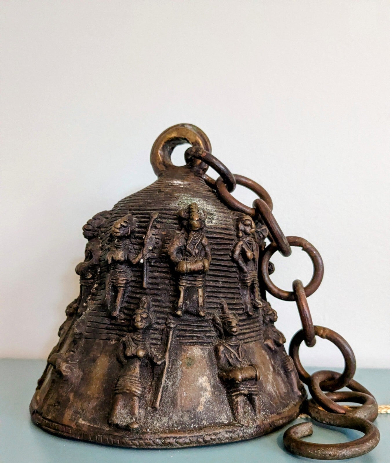 Antique Tribal Bronze Ritual Bell Lost Wax Cast African / Asian Shrine Gong