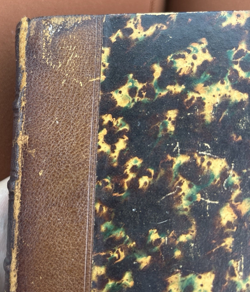 1865 Xenophon L’Anabase II Greek French Paris Hachette Leather Antique
