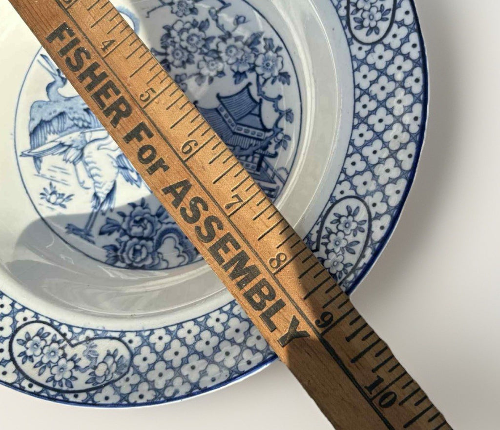 Antique English Blue White Transferware Plate Orient Hales Hancock Godwin 9”