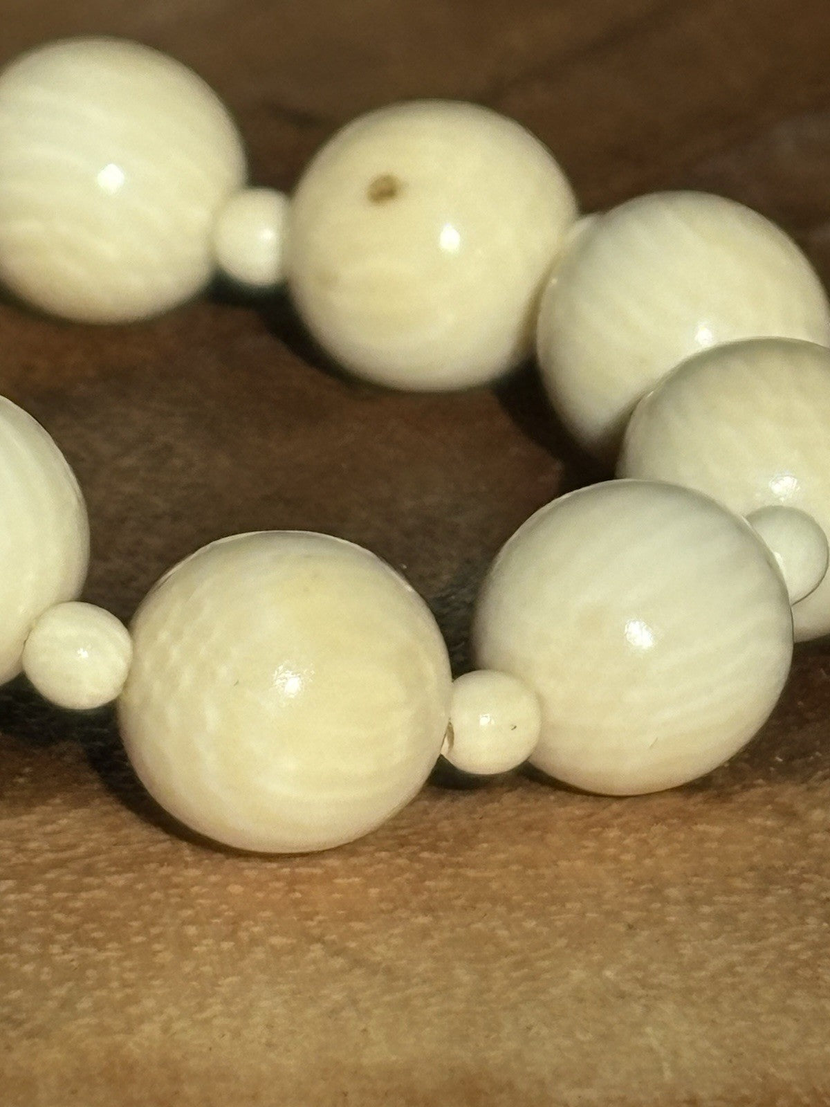 Antique Japanese Carved Bird Necklace Beads Meiji Period