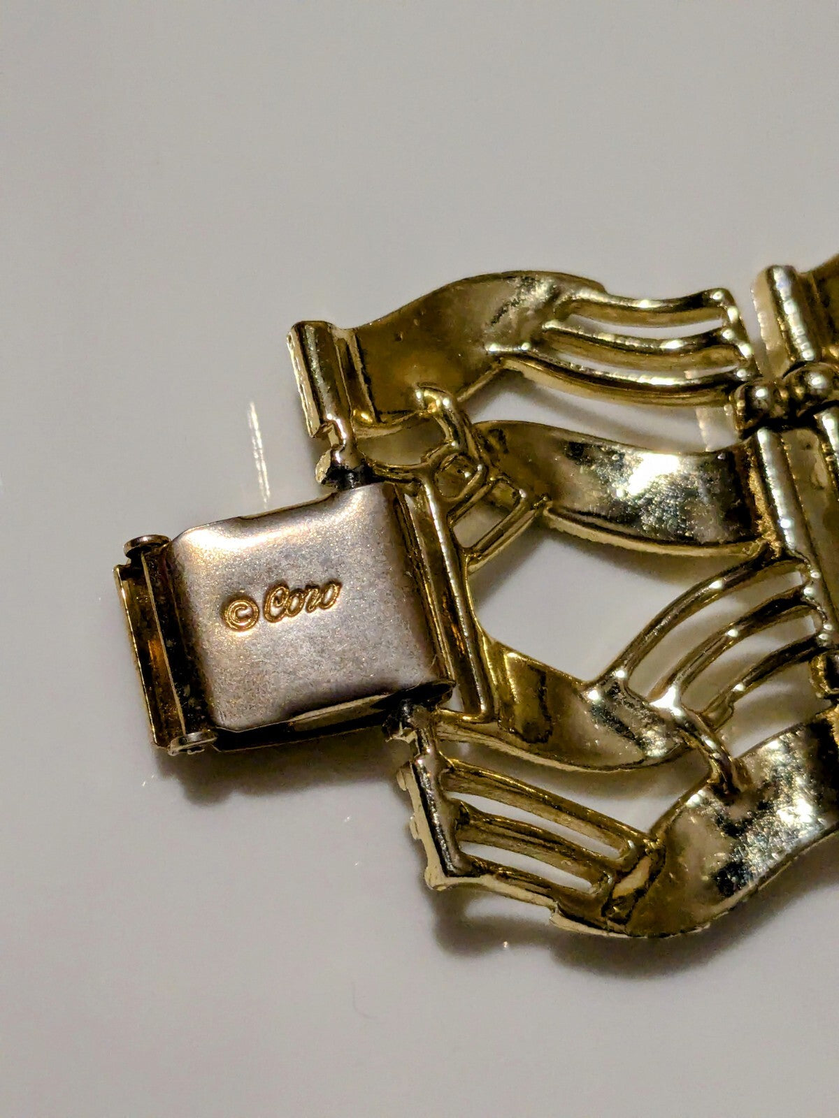 Coro vintage gold tone cuff bracelet
