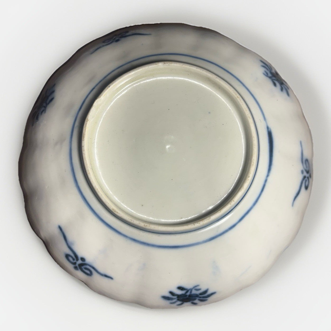 Antique Japanese Imari Scalloped Plate 8.5” Meiji Era Hand Painted Floral