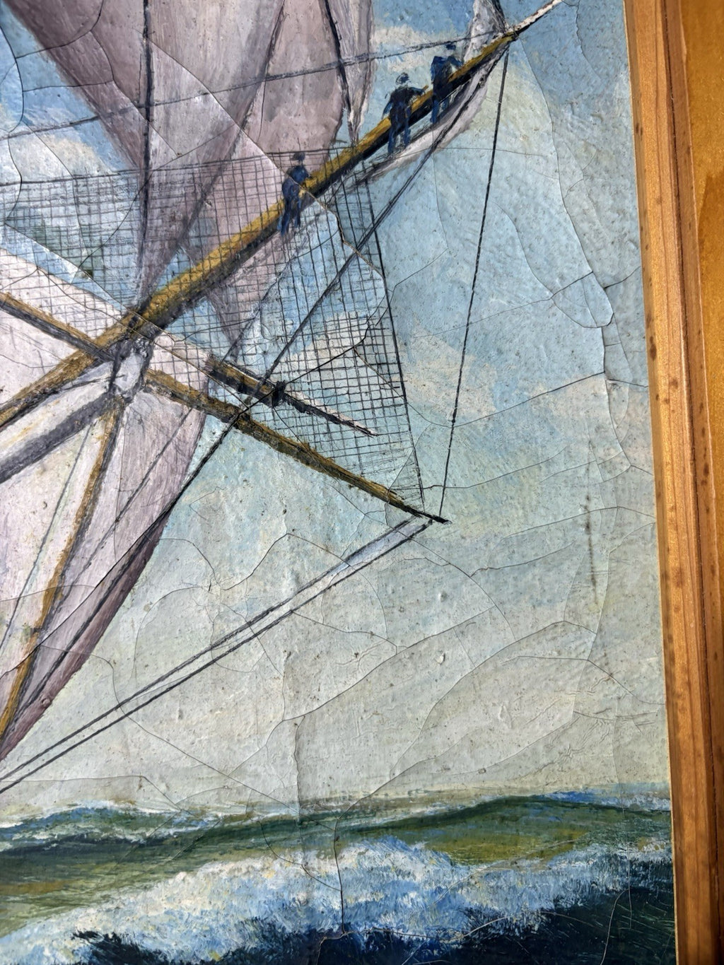 Antique 1890–1930 H.C. Anderson Oil Painting Tall Ship • Maritime Seascape Art