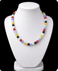 14K Gold Multicolor Jade Bead Necklace 16” Estate Gemstone Strand PJS