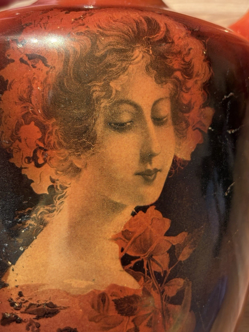 Ewer 19th Century Austrian Art Nouveau Porcelain Woman’s Portrait Motif Signed