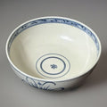 Arita Japanese Porcelain Bowl ca1700-1730 Kanzan & Jittoku Edo period White Blue