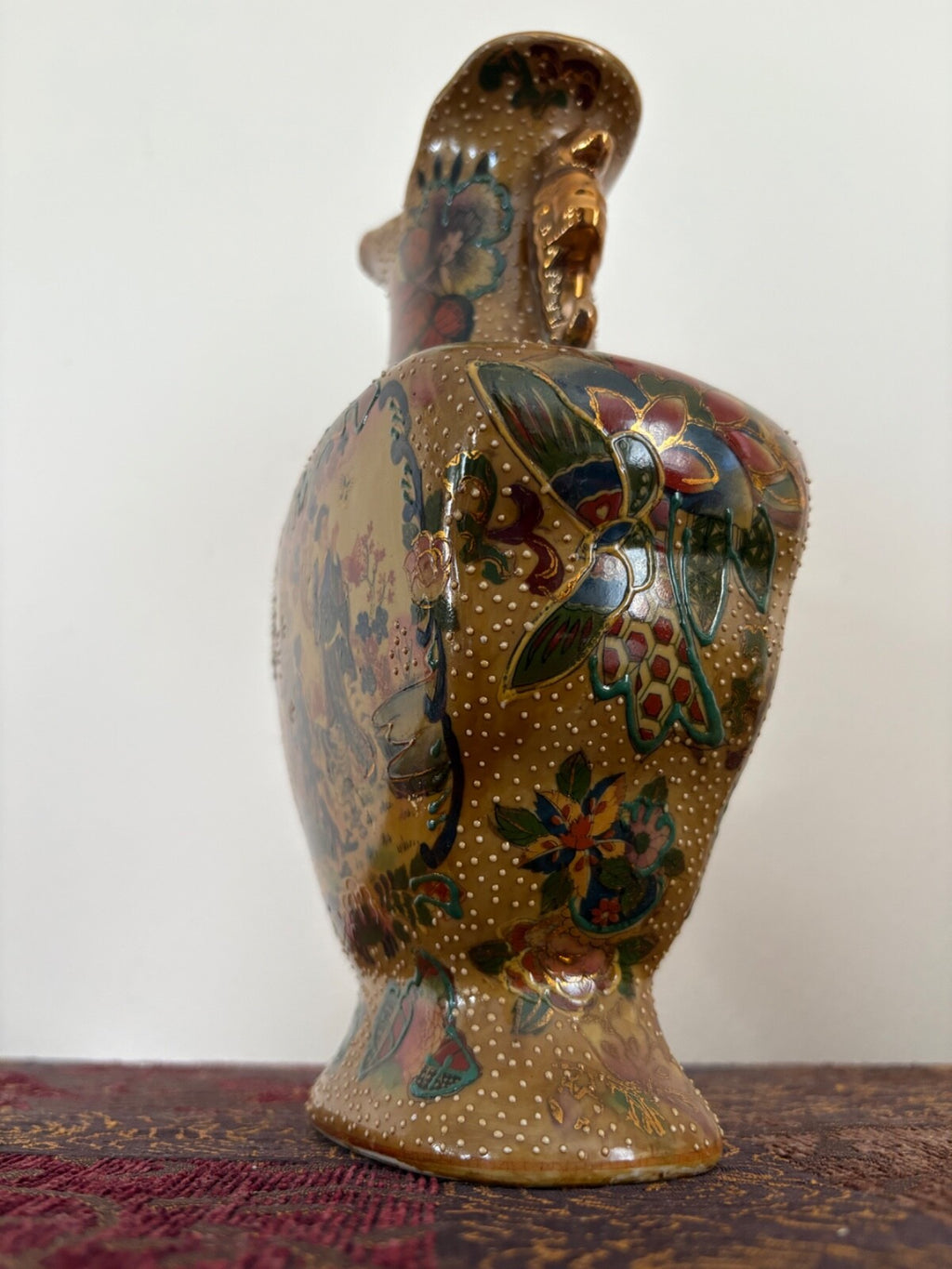 1920 10” Rare Vintage Royal Satsuma Hand Painted Vase 12 Inches
