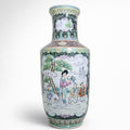 Antique Chinese Porcelain Vase Qianlong Famille Rose Fencai Hand Painted 18c