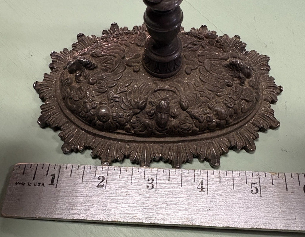 French Bronze Cherub Candle Holder – Art Nouveau Winged Putto Candelabra