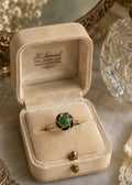 Antique 14K Gold Green Jade Flower Vortex Ring Size 5 Victorian Style