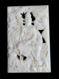 Qing Dynasty White Jade Guanyin & Phoenix Plaque – Double-Sided, 83g Nephrite