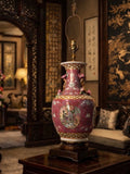 Monumental Chinese Famille Rose Porcelain Vase Lamp 36” – Applied Florals