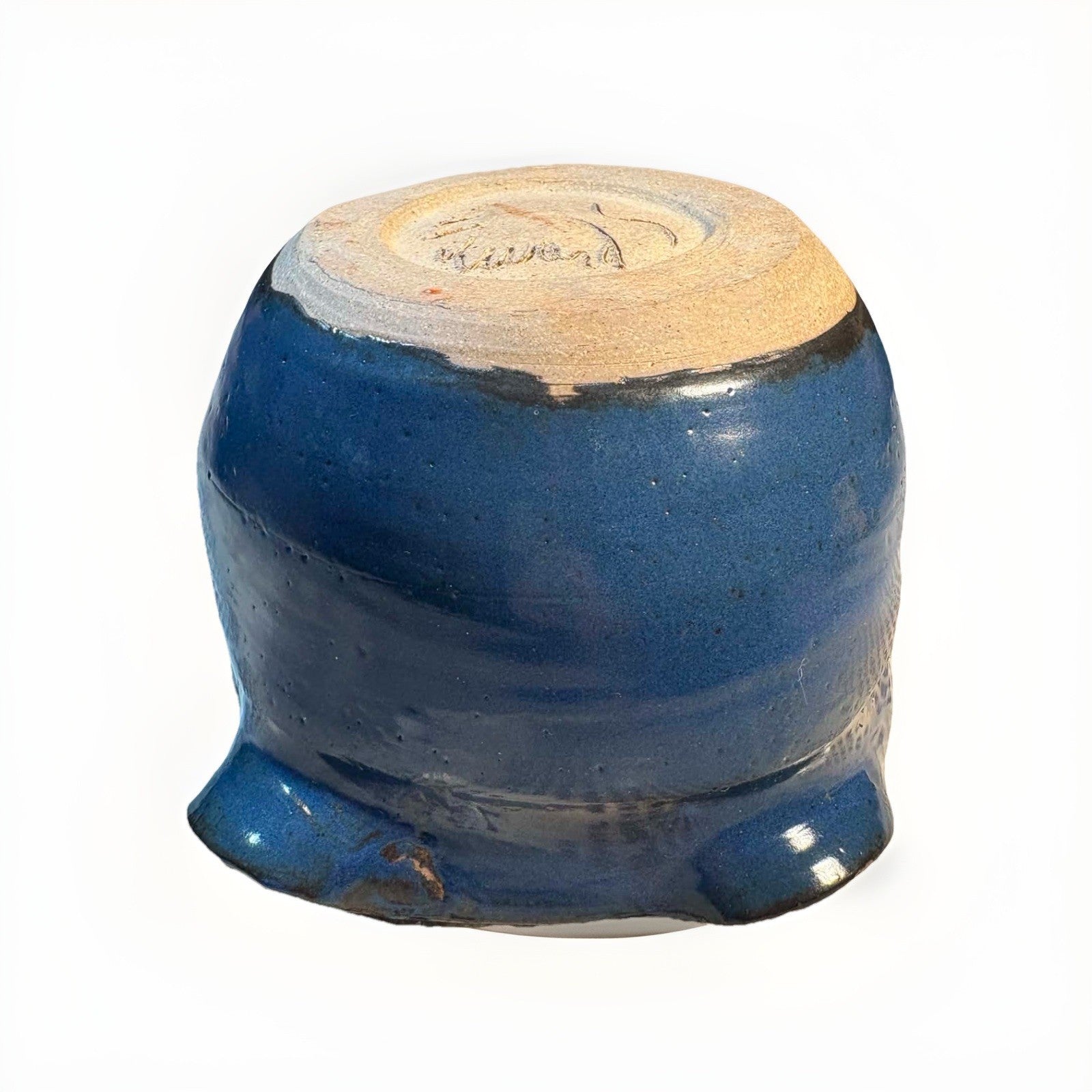 Edwards Studio Pottery Freeform Blue Art Bowl Mid Century