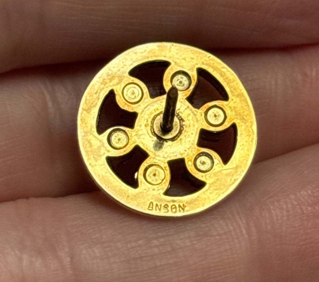 VINTAGE TIE TACK / 6 Stones GOLD TONE WITH Anson