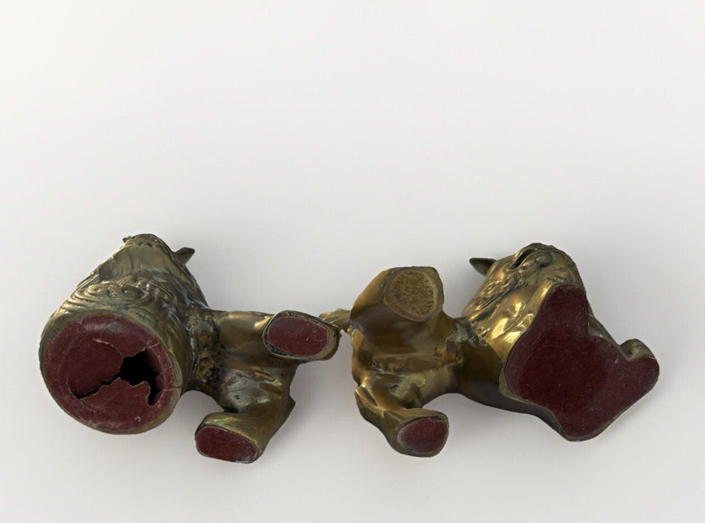 Vintage Brass FOO DOGS: Pair of Brass Foo Dog. 5”x 5”