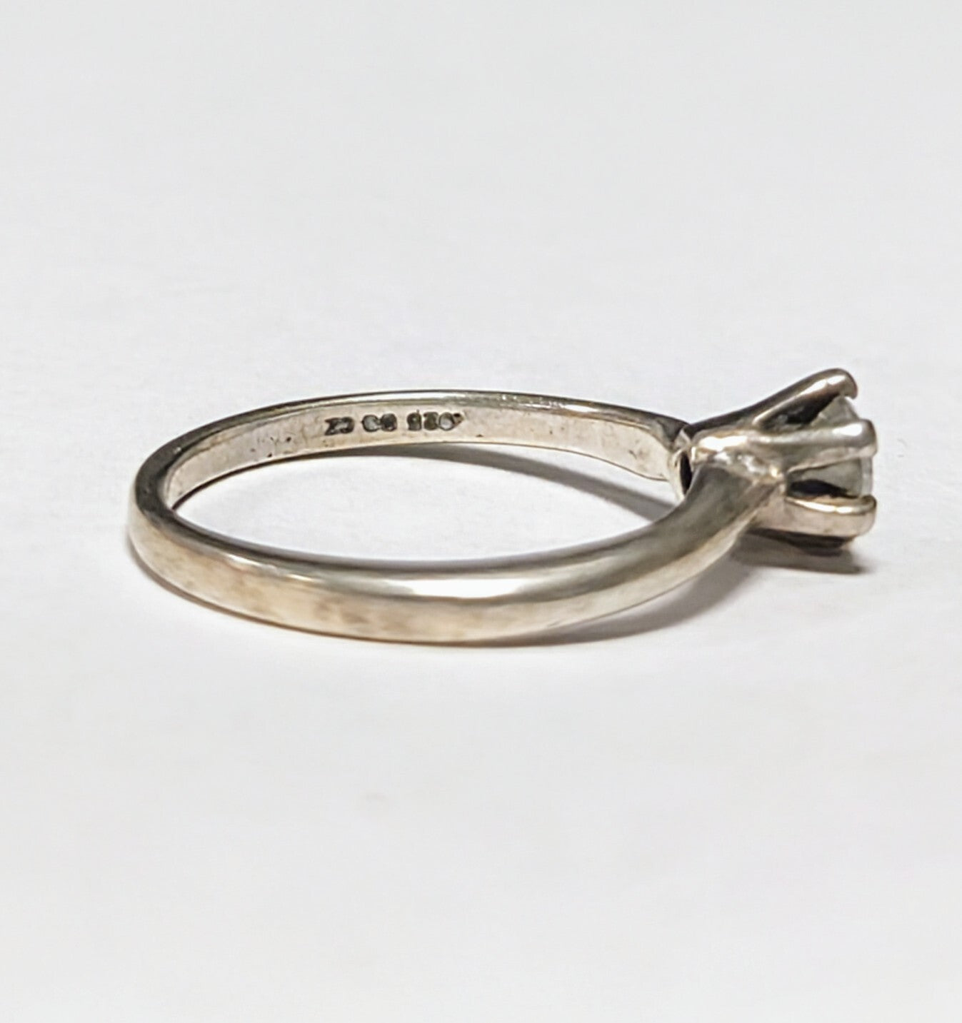 Vintage CZ White Sterling Silver Ring Size 6.5
