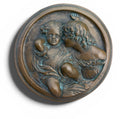 Antique Bronze Plaque Calmady Children Wyon After Lawrence Cherub Relief