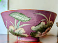 Vintage "Qianlong" China Bowl Floral Lily Pad 12” Hand Crafted Imports