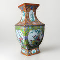 17.5” Chinese enamel flower and bird pattern vase