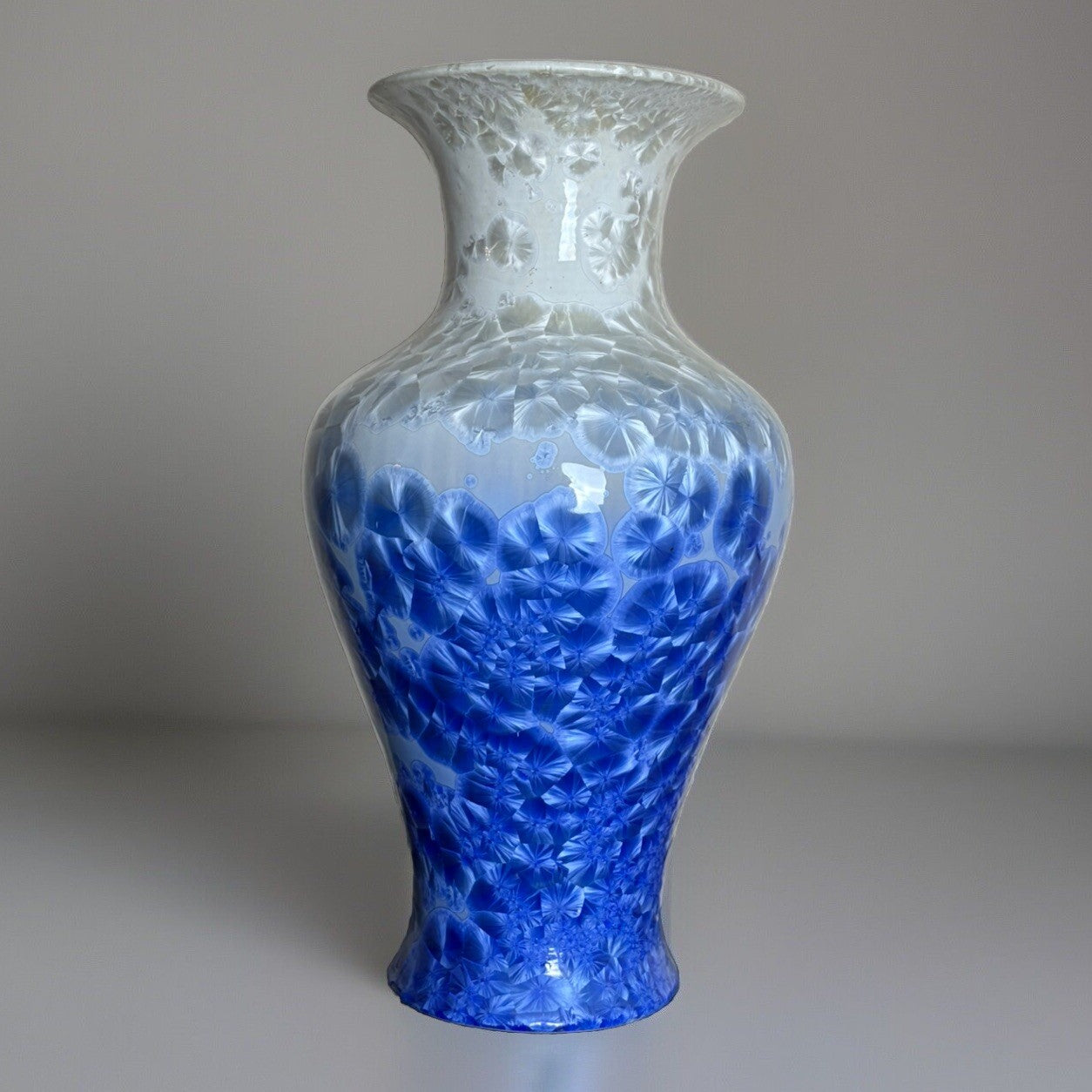 Vintage Chinese Porcelain Vase Shiwan Crystalline Glaze Vase 16” Tall