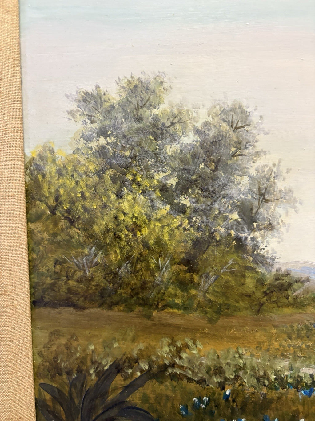 VINTAGE OIL CANVAS LANDSCAPE PAINTING SIGNED Lillian Brunner Hatterman