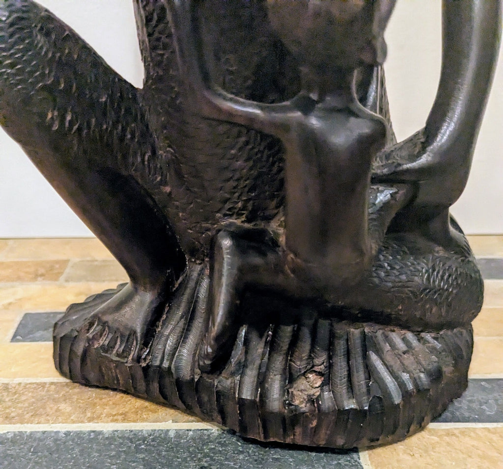 Old African Wood Carver Mother & Child Sculpture 11”