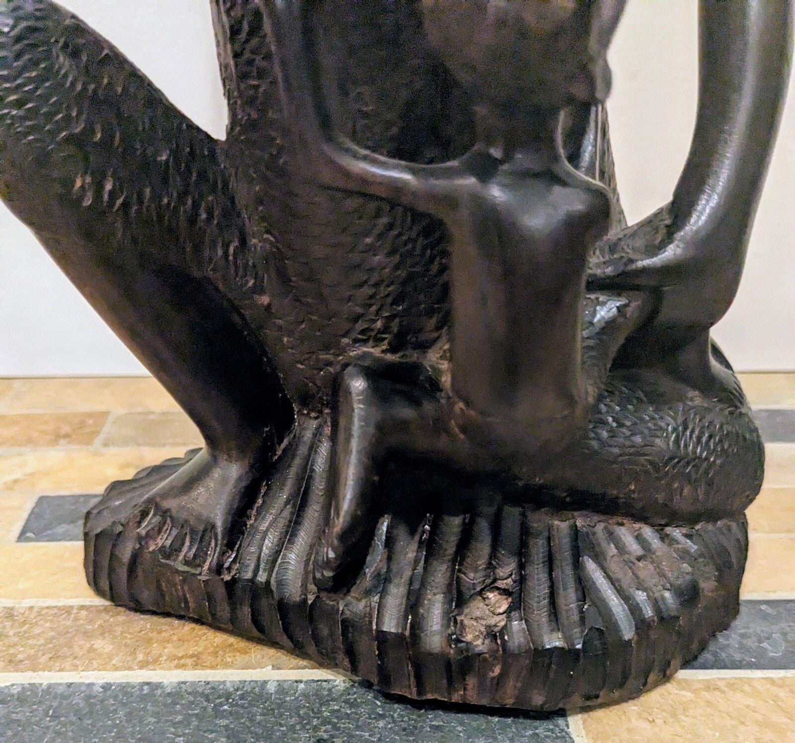 Old African Wood Carver Mother & Child Sculpture 11”