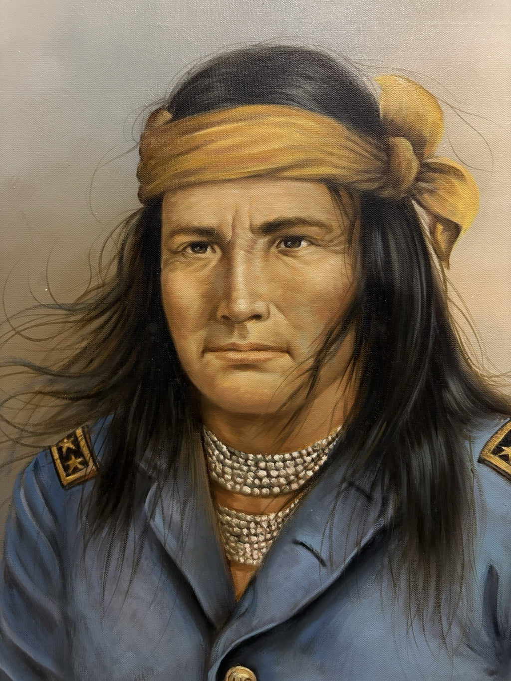 Hand Oi Painted Native American Apache Middleman