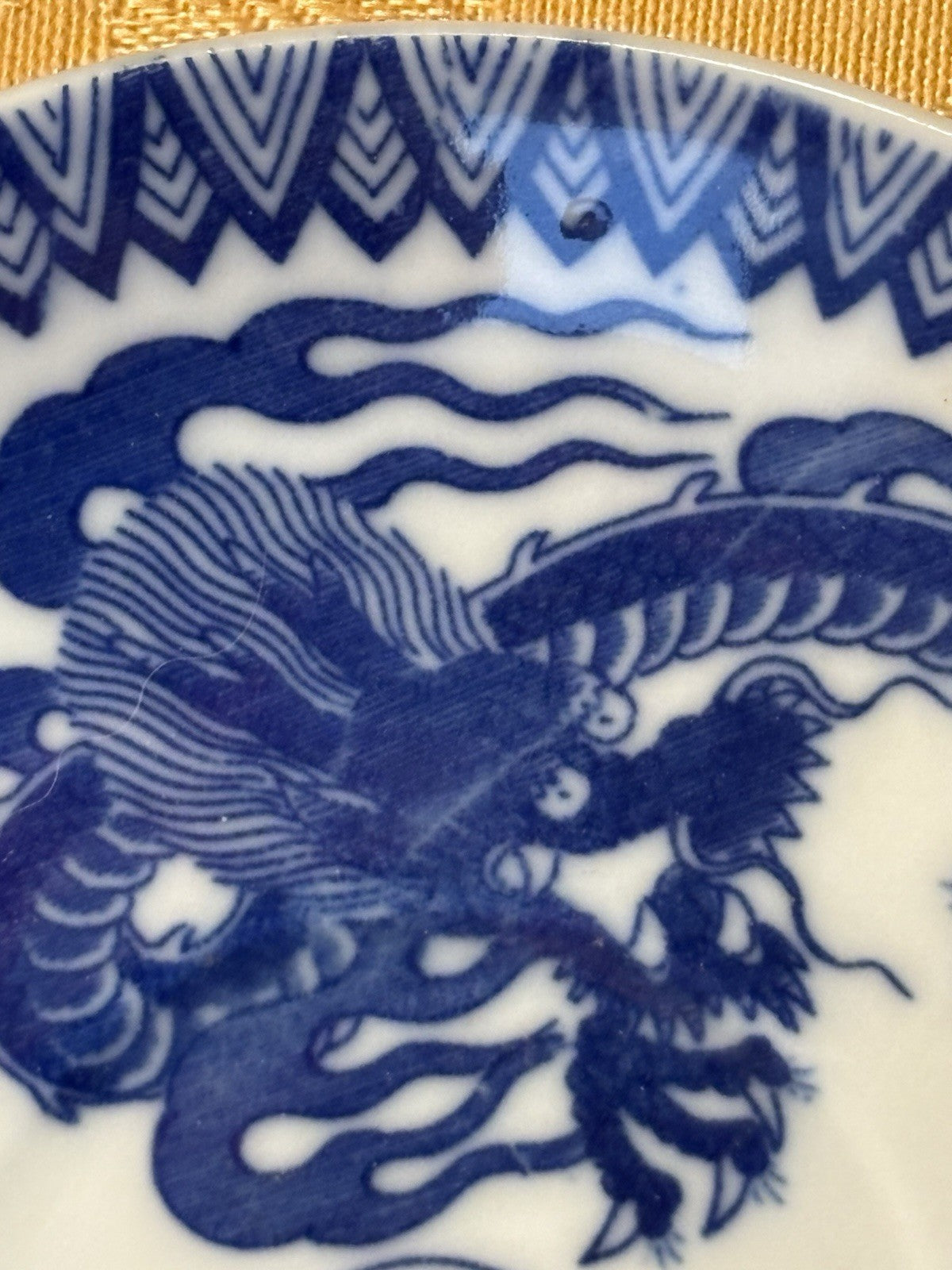 Vintage Blue & White Porcelain Dragon Tea Service – Japan