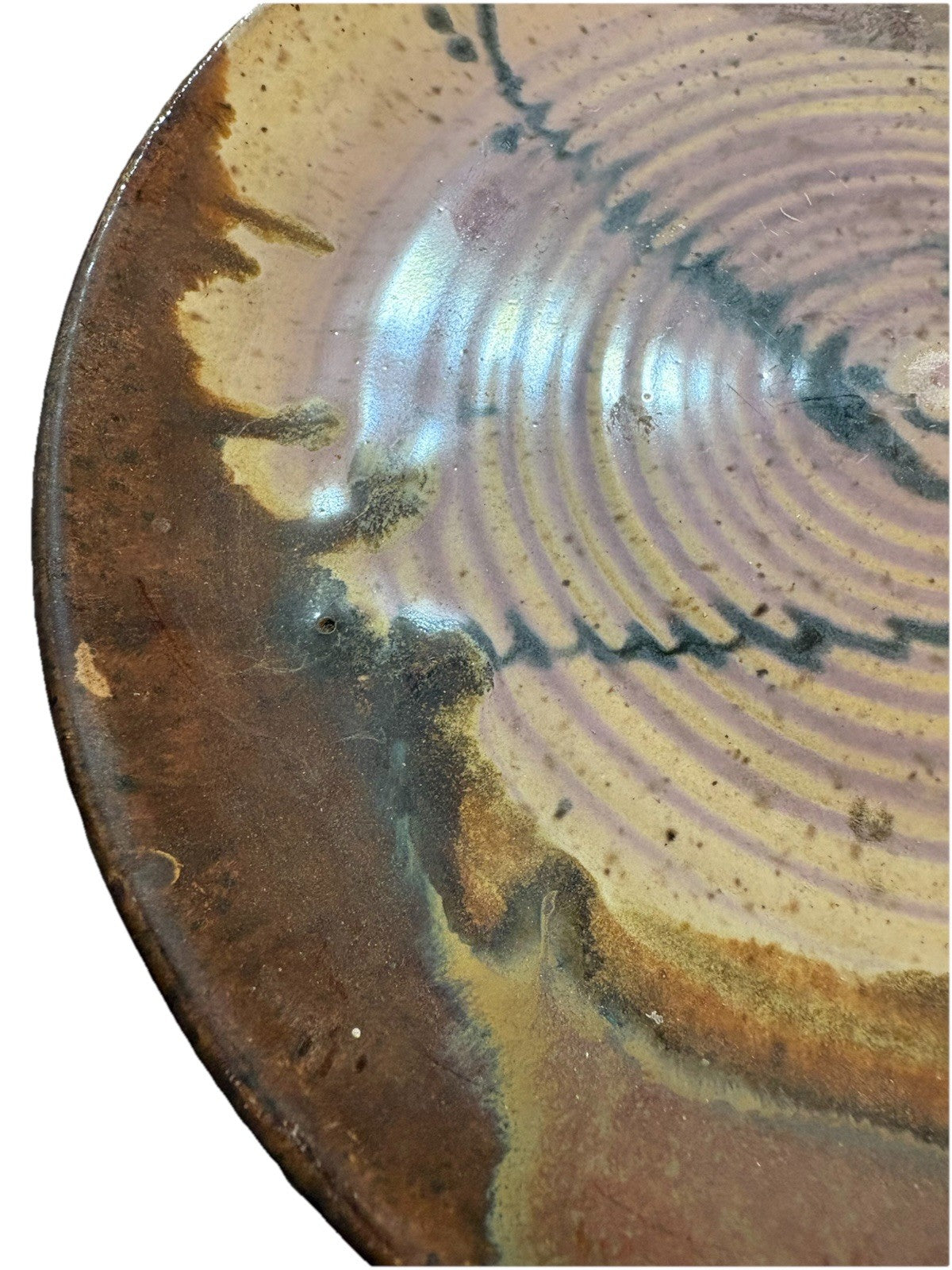 Signed Joel Edwards Studio Pottery Plate Set MCM California Art Set Of 3 8.5”