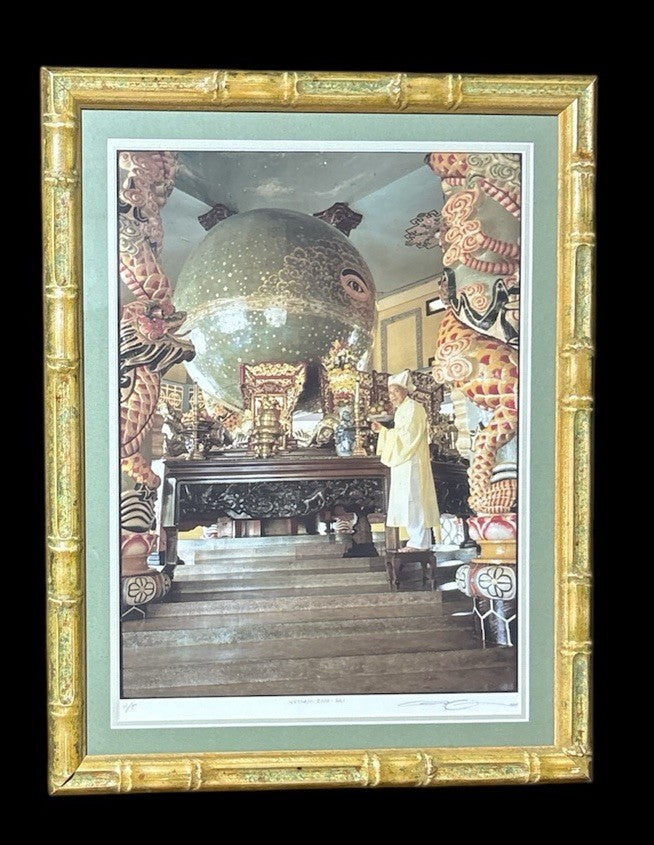 Cao Dai Temple Vietnam A/P Artist Proof Framed Print Bamboo Gilt Frame Asian