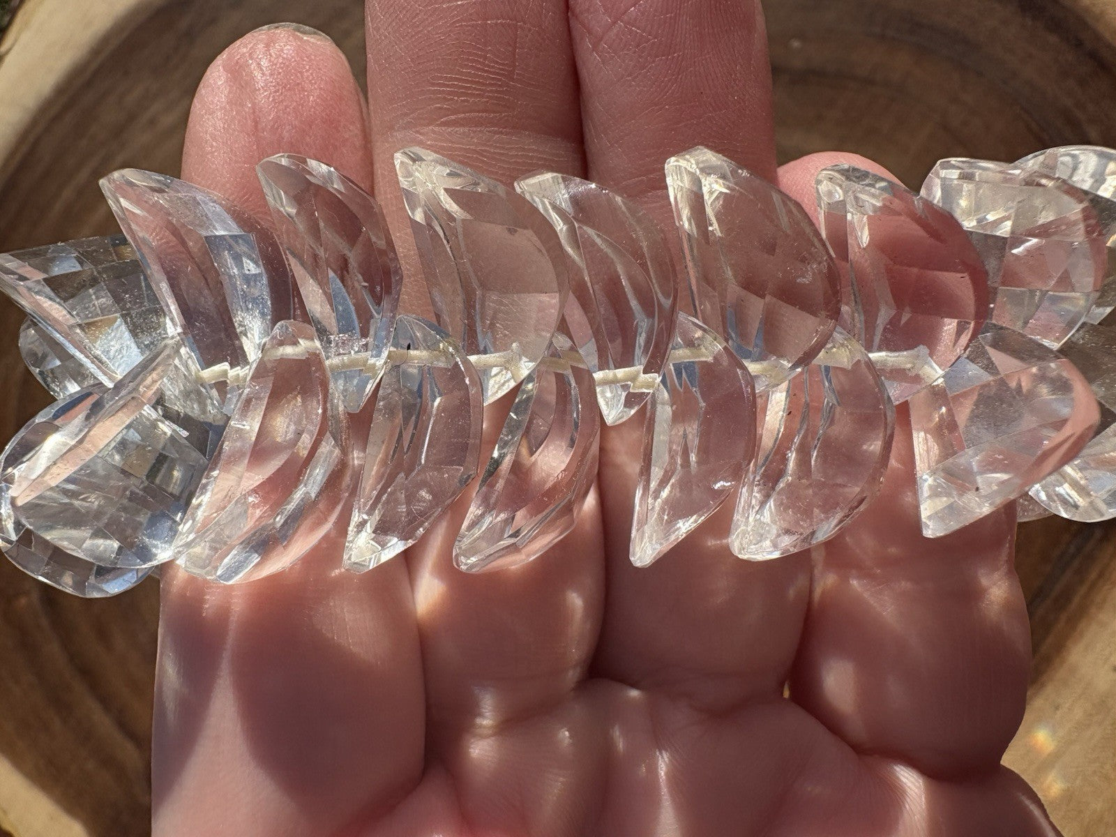 Sculptural Clear Faceted Quartz Statement Bracelet