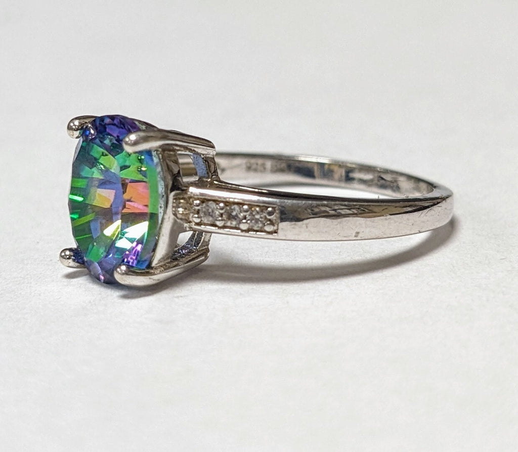 Mystic Topaz Ring Sterling Silver Jewelry  Size 7.75