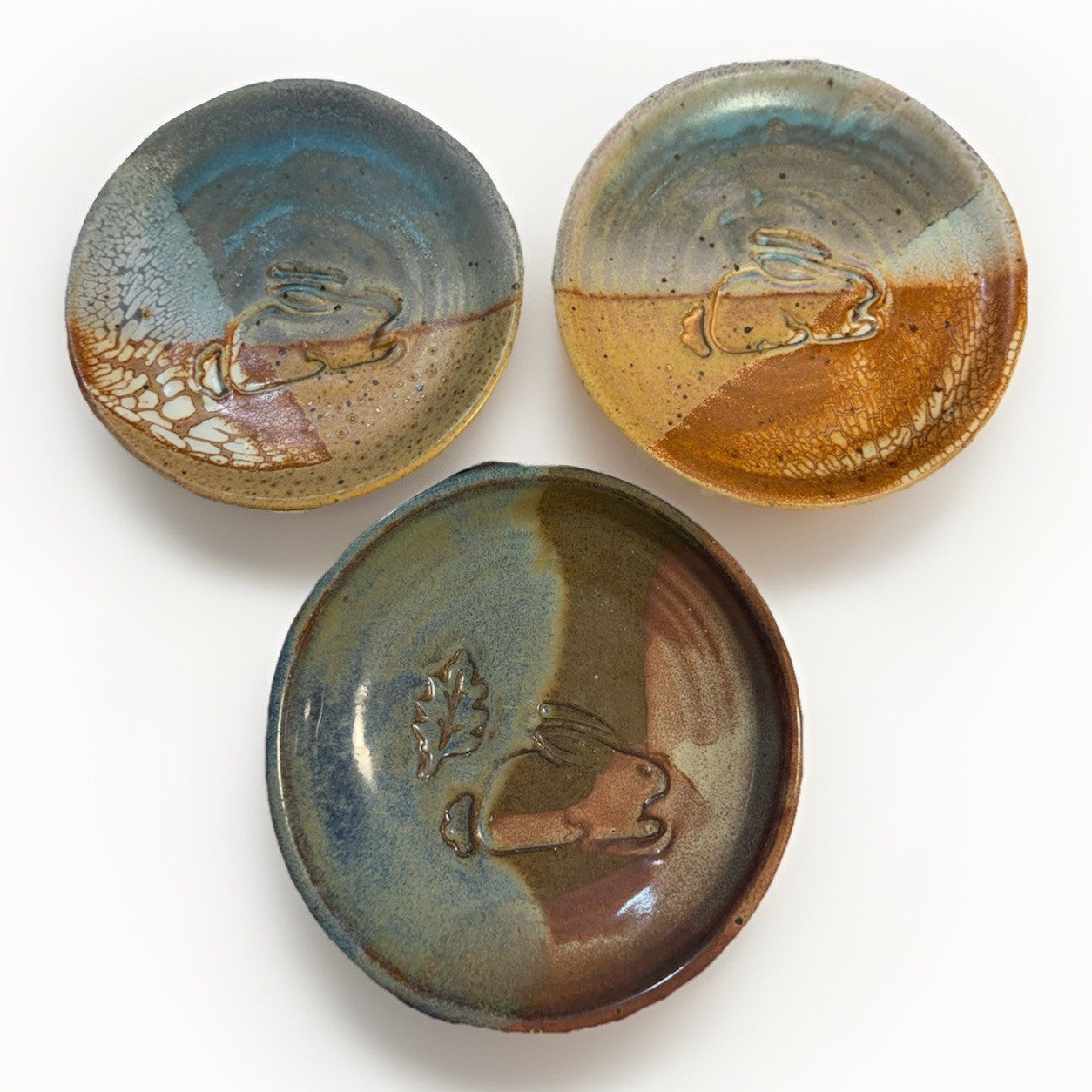 Joel Edwards Signed Studio Pottery Rabbit Dish Collection – Set of 3 - MCM
