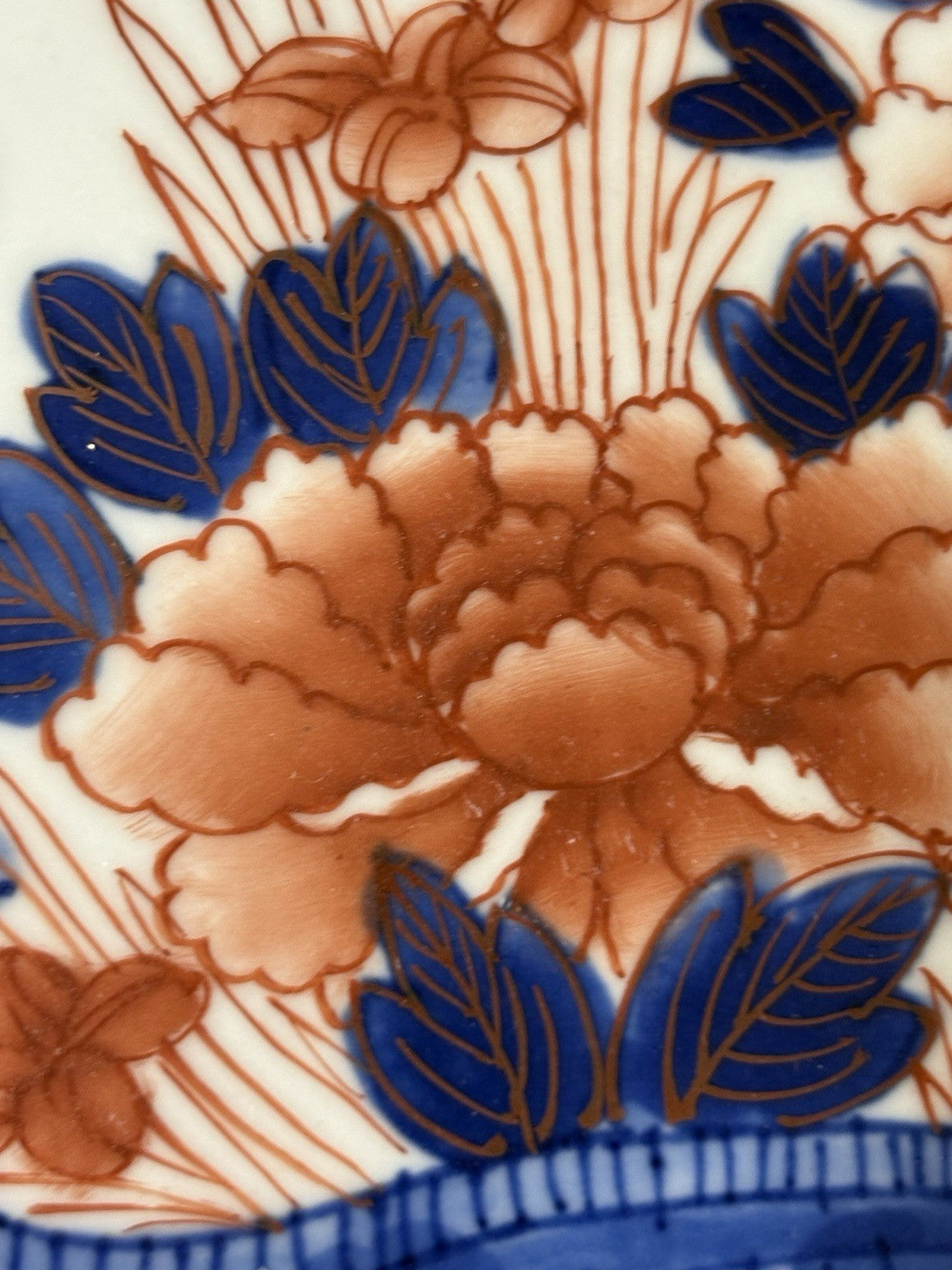 Large Antique Japanese Imari Charger 1800s Hand Painted Kutani Style 17”