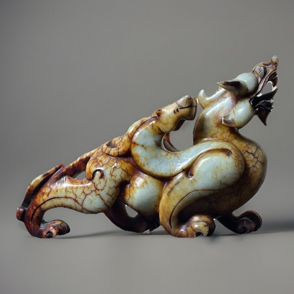 Antique Chinese Yellow Jade Mythical Beast Sculpture – Ming to Early Qing Era