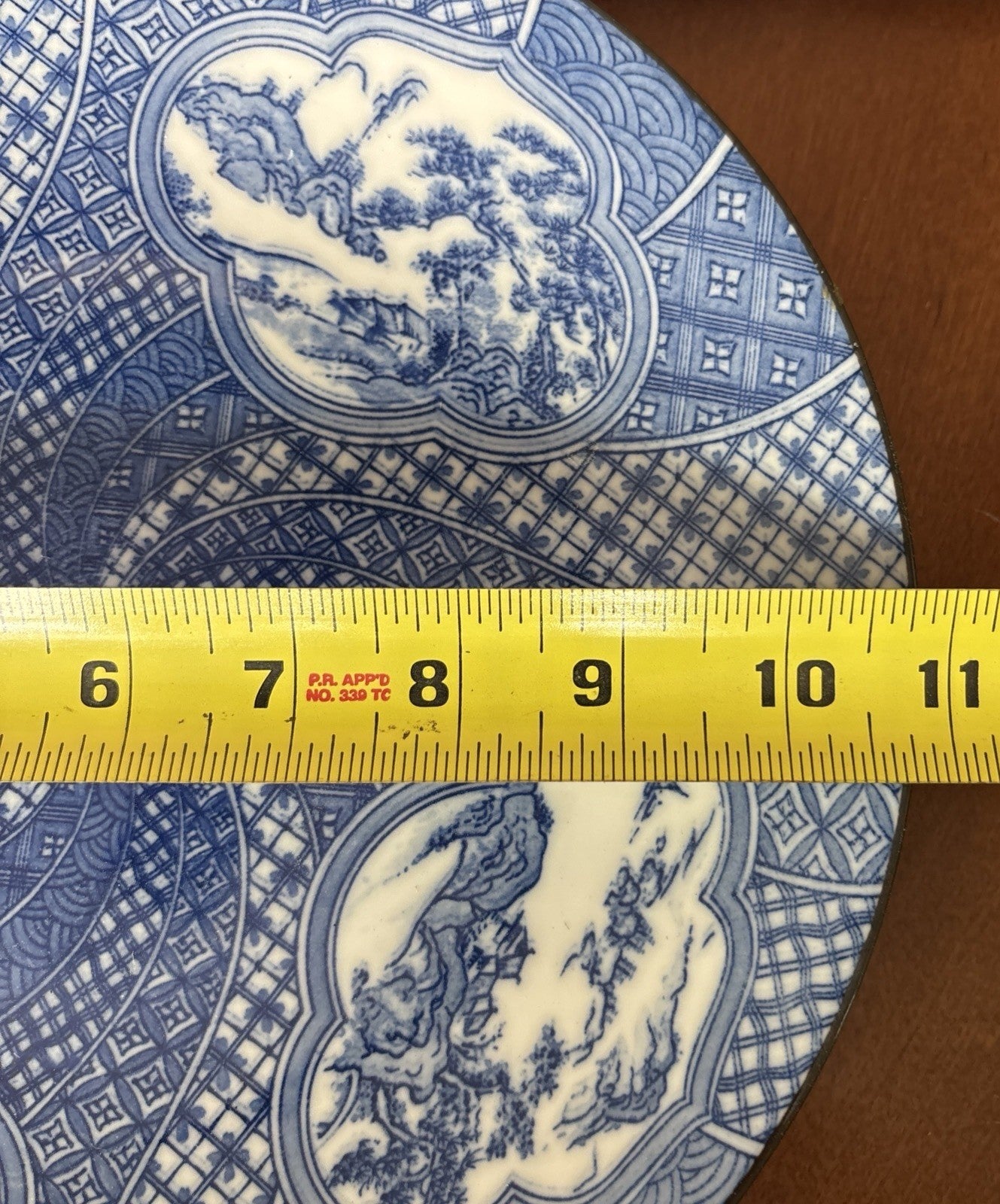 VINTAGE Blue & White Decorative Platter,  Andrea by Sadek Japan